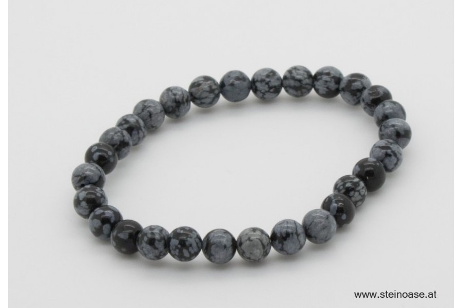 Armband Schneeflocken-Obsidian 8mm